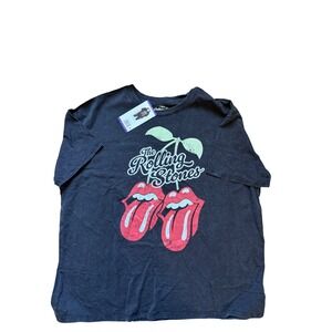 Rolling Stones Cherry Tongue Graphic T-Shirt Charcoal XXL NWT Band Tee